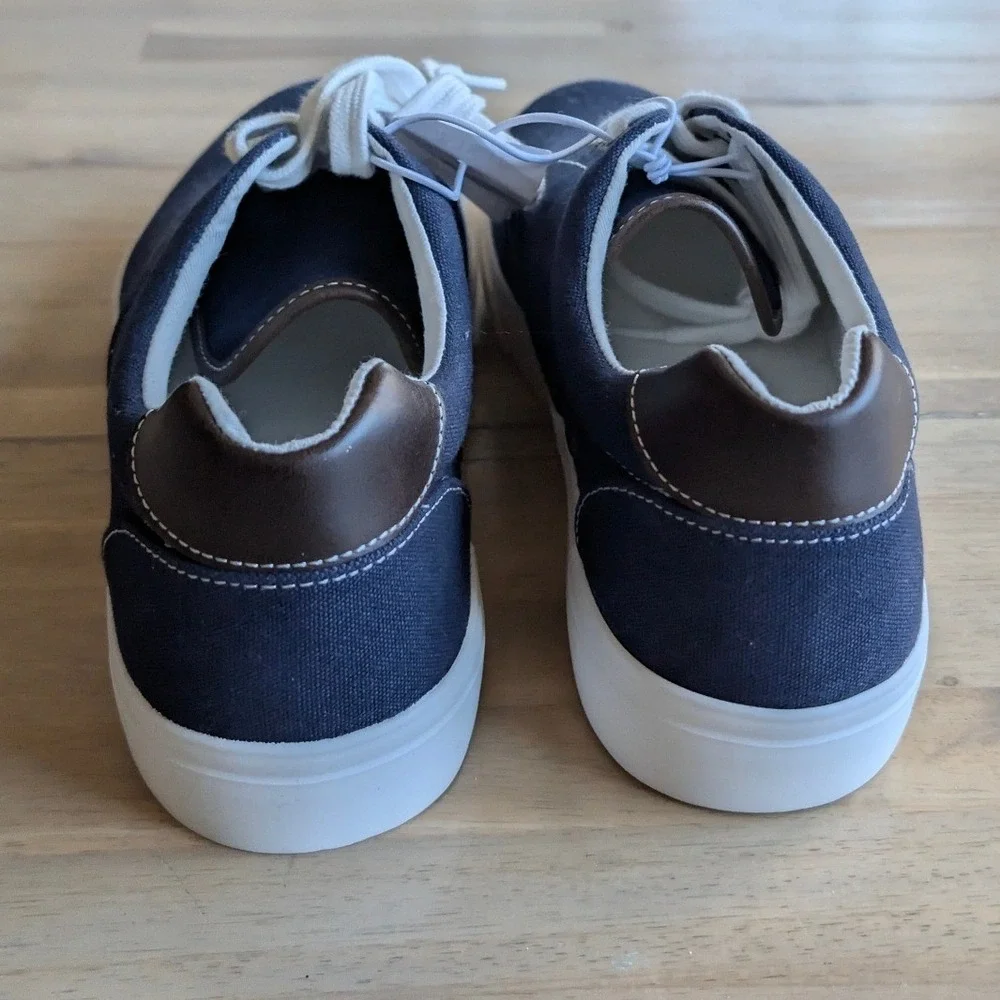 J.Crew Canvas Sneakers Navy Blue Lace Up‎ Men's Casual Shoes NEW! Size 8